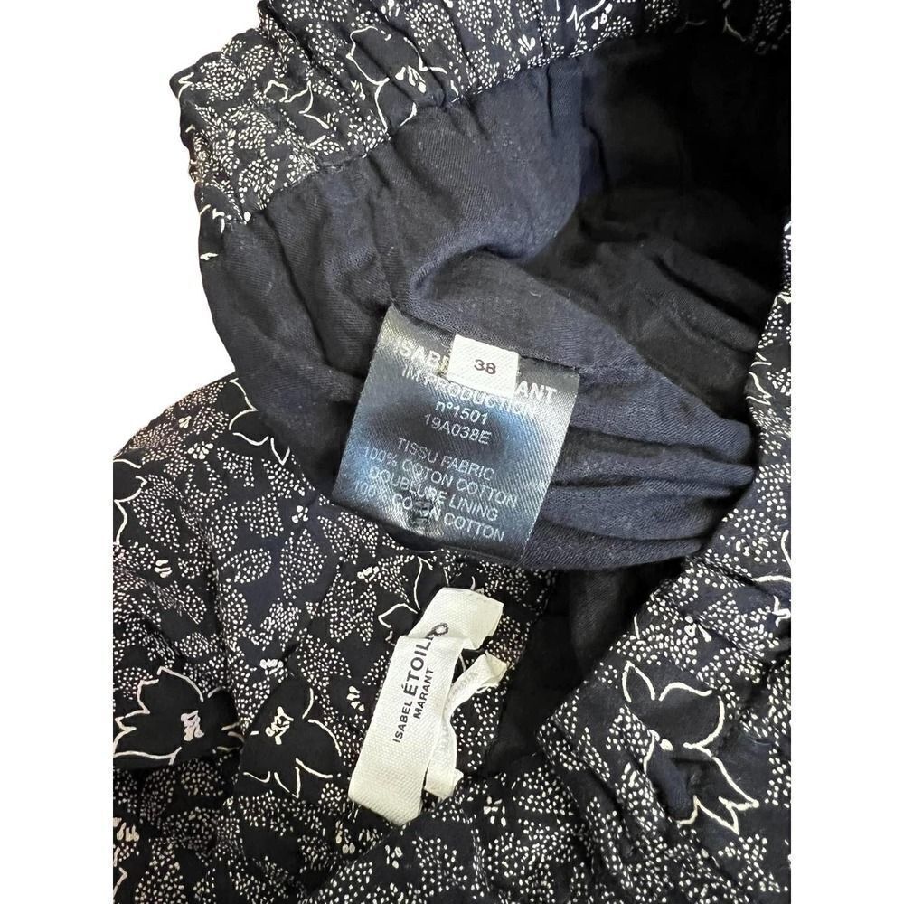 isabel Marant Etoile Pants 100% Cotton Black Floral Size 38 (FR), M (US) - Picture 9 of 12
